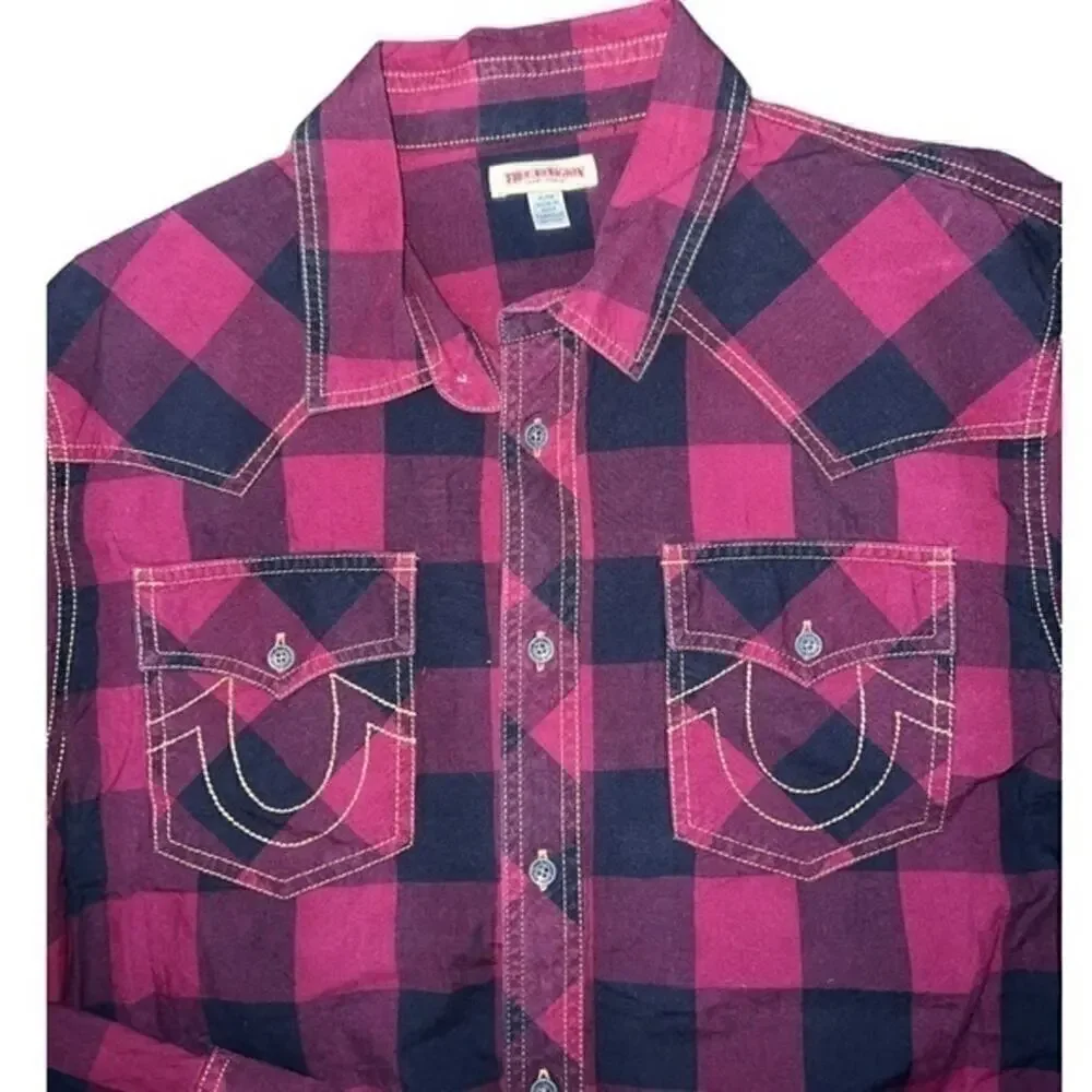 ▶️ True Religion ◀️ Plaid Button Down Shirt